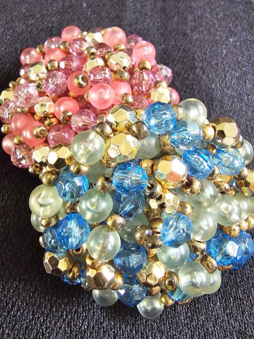 Two vintage rhinestone brooches